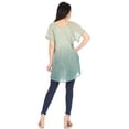 thumbnail image 2 of Sakkas Donna Women's Casual Lace Short Sleeve Tie Dye Corset Loose Top Blouse - 19200-Green - Plus Size, 2 of 5
