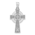thumbnail image 1 of 14k White Gold Celtic Cross Necklace Charm Pendant Religious Iona, 1 of 6