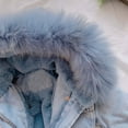 thumbnail image 4 of FAIWAD Girls Winter Hooded Fuzzy Collar Thick Denim Jacket Coat Toddler Warm Fleece Zip Pocket Vintage Outwear, 4 of 9