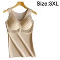 thumbnail image 2 of Chaleco de ropa interior térmica para mujer Camisola sin mangas cálida Chaleco de encaje equipado con sujetador para mujer - Albaricoque, 2 of 5