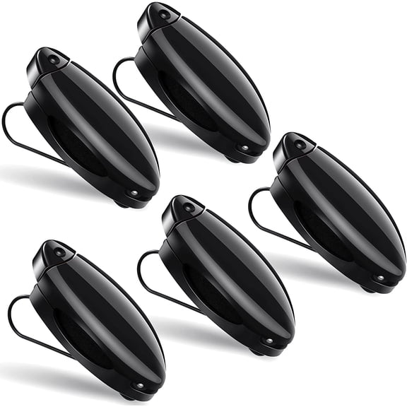 5 Pieces Auto Car Vehicle Sun Visor Clip Holder in 5 Colors for Sunglasses, Eyeglasses Mount Ticket Card Clip Glasses Holder Clip Holder for Car Accessories (Black)