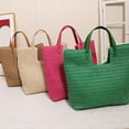 thumbnail image 4 of Travel Bag Handheld Portable High Capacity Handwoven Women Straw Woven Shoulder Bag Travel Accessory, 4 of 10
