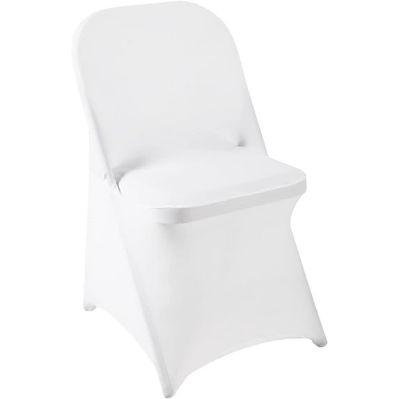 Decorative Silk inc Spandex Stretchable Folding Chair Covers for Party Wedding Linens Decorations Dining Ceremony Reception Supplies(50 Pieces, White)