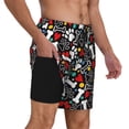 thumbnail image 2 of Balery Paw And Bones Bañador para hombre, shorts de playa de secado rápido con entrepierna y forro de compresión-3X-Large, 2 of 6