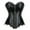 Black, variant on Corset Leather Pirate Cosplay Women Bustier Top Black 3XL