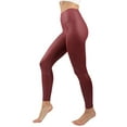 thumbnail image 3 of Womens High Waist High Shine Faux Leather Disco Ankle Leggings, 3 of 4