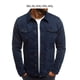 thumbnail image 3 of Minnieouse Chaqueta vaquera de hombre cómoda y ligera de poliéster para ropa de calle Chaqueta con cuello vuelto Camisetas azul oscuro XL, 3 of 6