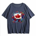thumbnail image 4 of I Love Canada Graphic T-Shirt - Canadian Flag Heart Design | Women's Patriotic July 1st Short Sleeve Crew Neck Celebration Top, 4 of 4