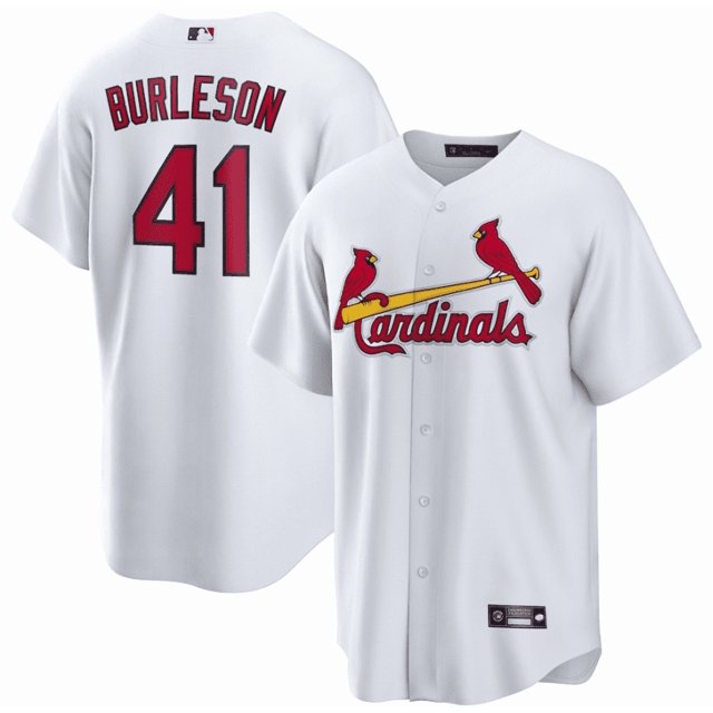 Camiseta clásica de béisbol blanca de local de Alec Burleson de los St. Louis Cardinals, con número de estrella bordado.-XL