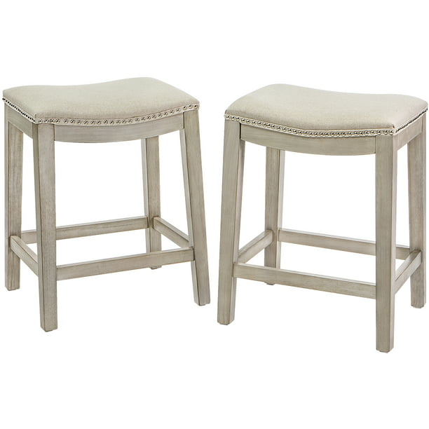 Back Counter Bar Stool Chair Set, 24 Inch Bar Stools Without Back