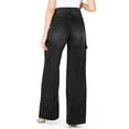 thumbnail image 3 of Machine Jeans Women's Juniors High Waist Cargo Wide-Leg Flares (1, Black), 3 of 4