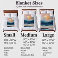thumbnail image 4 of Abstract Ocean Flannel Blanket for Bed,Travel and Camping, Gold Sunset Blue Wave Oil Painting Super Soft Cozy Blanket for All Seasons 60"x80", 4 of 7