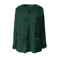thumbnail image 4 of Bovemsi Womens Sweatshirts Long Sleeve V Neck Pullover With Functional Pockets For Casual Warm Comfort Daily Fall Fashion Outfits 2025 Clothes, 4 of 4