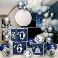 3Pcs 60th Birthday Decorations Boxes for Men Blue Silver 60th Happy