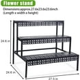 3 Tier Stair Style Large Metal Plant Stand, Garden Display Shelf Flower ...