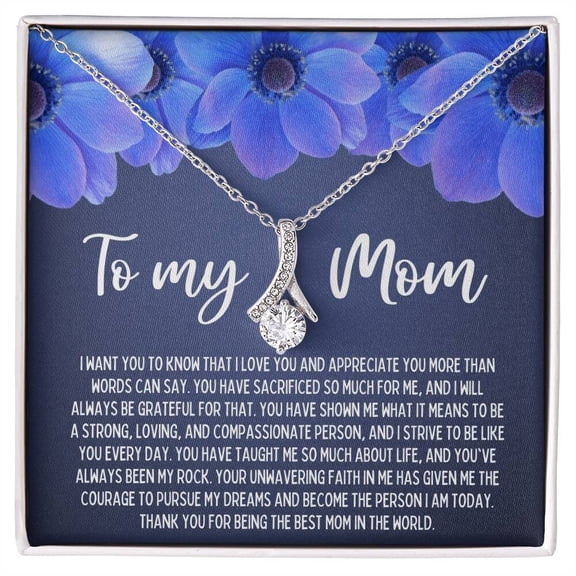 To My Mom Mother Day Birthday For Mom Necklace, A Meaningful Necklace Perfect For Anniversaries, Birthdays, Valentine V7333, White Alluring Necklace