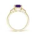 thumbnail image 2 of ANGARA Natural Vintage Style 1.15 ct Amethyst Ring with Diamond Accents in 14K Yellow Gold for Women (Size-8x6mm) | February Birthstone, Anniversary, Jewelry Gift for Women | Natural Amethyst Ring, 2 of 8