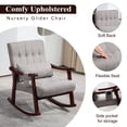 thumbnail image 5 of Rocking Chair with Massage Lumbar Support,Upholstered Glider Chair with Side Pocket, Nursery Rocker with High Backrest,Rubber Wood Legs, Rocking Accent Armchair for Living Room Bedroom Nursery, 5 of 9