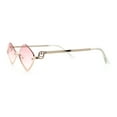 thumbnail image 6 of Womens Upside Down Half Rim Diamond Shape Rimless Metal Frame Sunglasses Gold - Pink, 6 of 8