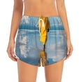 thumbnail image 4 of Lsque Monk Walking On Water Printed Women's Running Shorts with Liner Pockets,Elastic Quick Dry Workout Athletic Gym Yoga Shorts,Womens High Waist Shorts-Large, 4 of 9