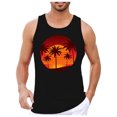 Mens Tank Tops Fashion Summer Men's Tank Top Seaside Orange Sky Sunset