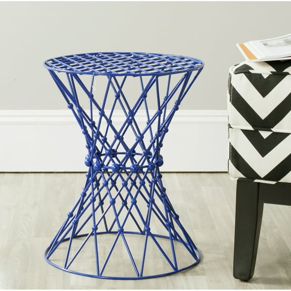 SAFAVIEH Charlotte Iron Wire Stool Dark Blue