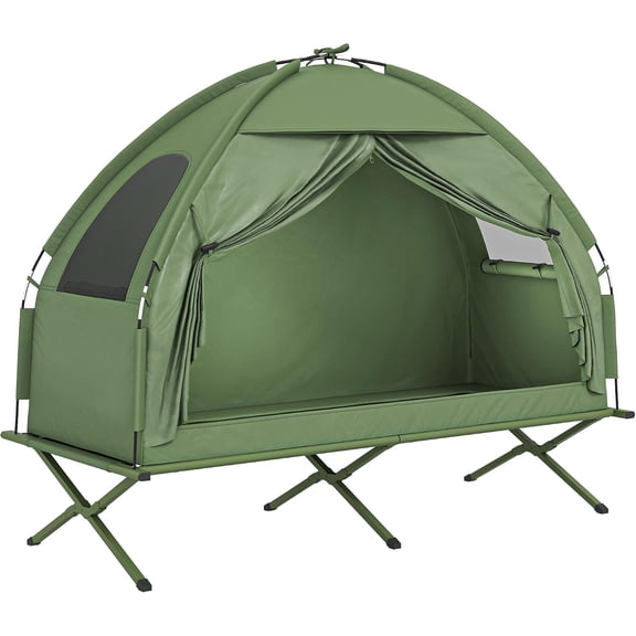 NurtureTail Camping Tent Cot, Single Person Folding Cot with Covered Outdoor Bed, Off-Ground Portable Tent with Carry Bag for Hiking & Camping