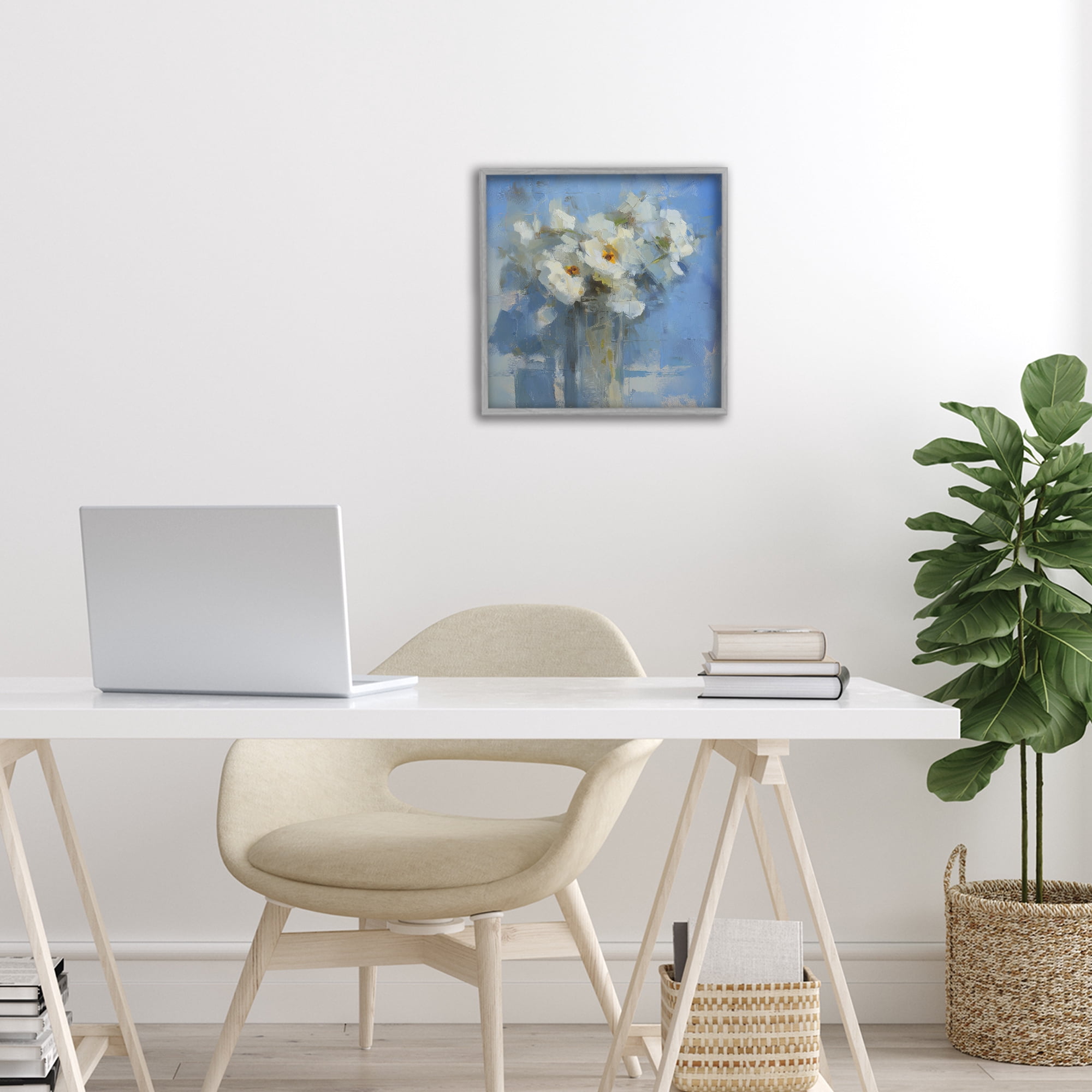 Stupell Industries Petals Remembered Abstract Gray Framed Giclee Art, design by Svetlana Aleynikova