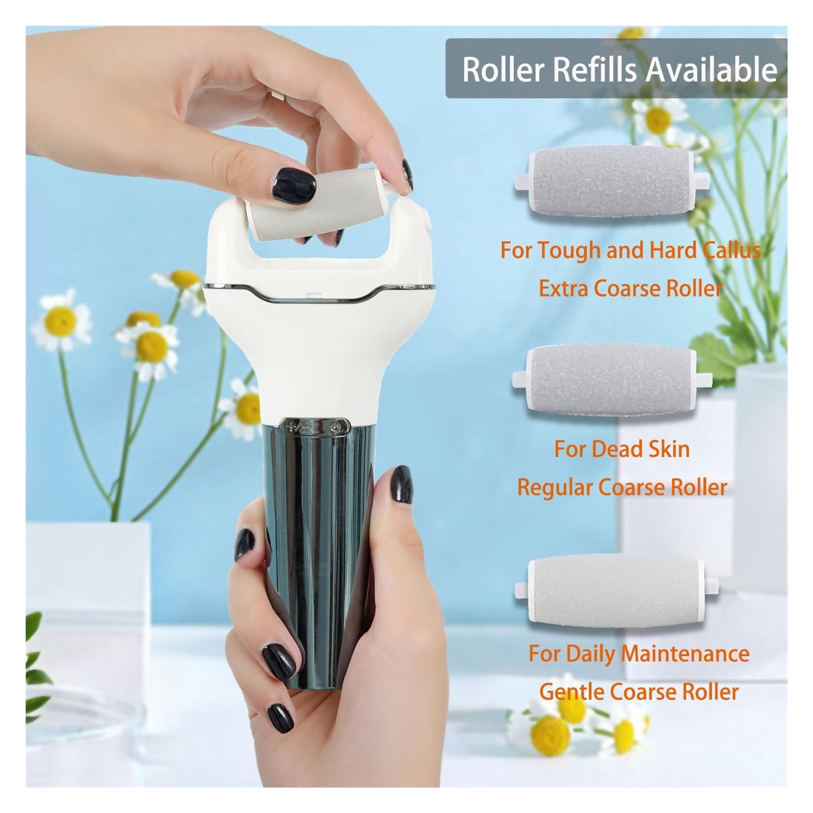 Electric Foot Callus Remover, Waterproof Foot Scrubber File, Rechargeable Portable Electronic Foot File, Pedicure Kits, Professional Pedicure Tools, Foot Care for Dead Skin, Ideal Gift Green