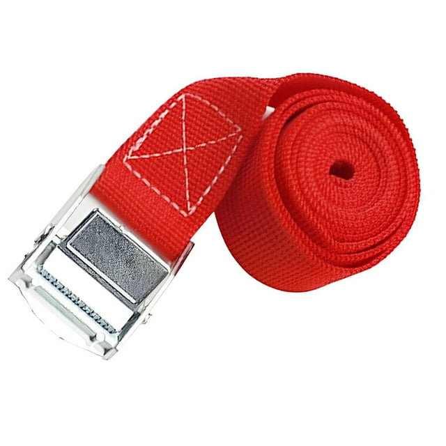 thinsony Sangle de Laisse Attache à Cliquet Corde Cargo Polyester Multicolore Résistance à l'Usure Boucle Antirouille Câble de Bagage Rouge