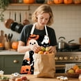 thumbnail image 4 of Spooky Print Kitchen Apron - Adjustable Halloween Cooking Apron Full Coverage Protective Smock Craft Painting Baking Bib(Black), 4 of 6