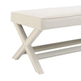 thumbnail image 7 of GZXS Velvet Upholstered Bench with X-Crossed Legs, Modern Ottoman Stool with Solid Wood Frame & Padded Seating for Entryway/Bedroom/Living Room, Beige, 7 of 7