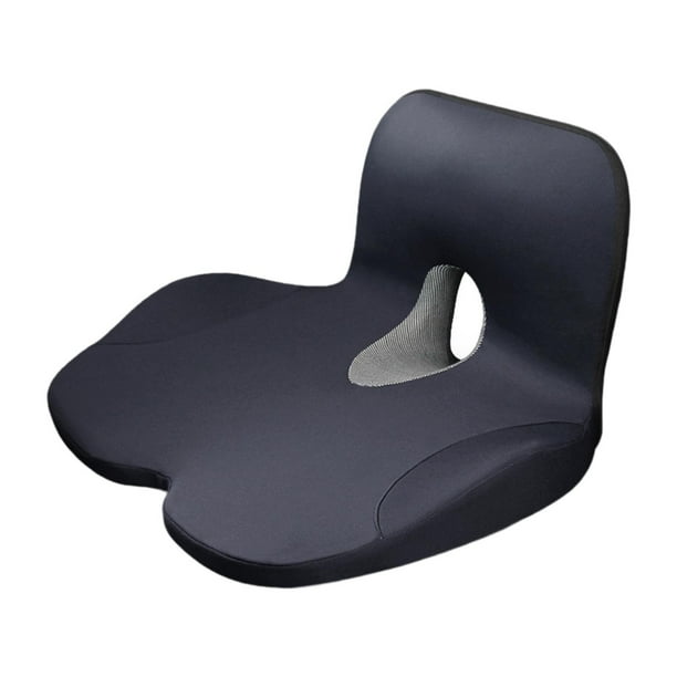 Almohada ergonómica integrada de cojín de asiento para la silla de la oficina de viajes mamá y papá Negro