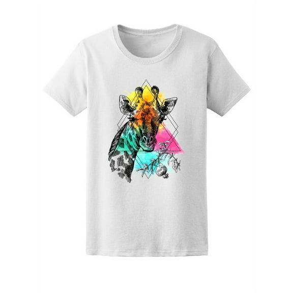 Cute Giraffe With Boho Style T-Shirt Women -Image by Shutterstock, Female x-Large