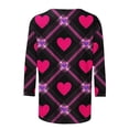 thumbnail image 5 of Xuyuer Valentines Day Lightweight Heart Pattern Tunic Spring Summer Shirts T-Shirts Graphic Tee Tops Womens Casual 3/4 Sleeve Shirts Dressy Round Neck Tops Fashion, 5 of 5