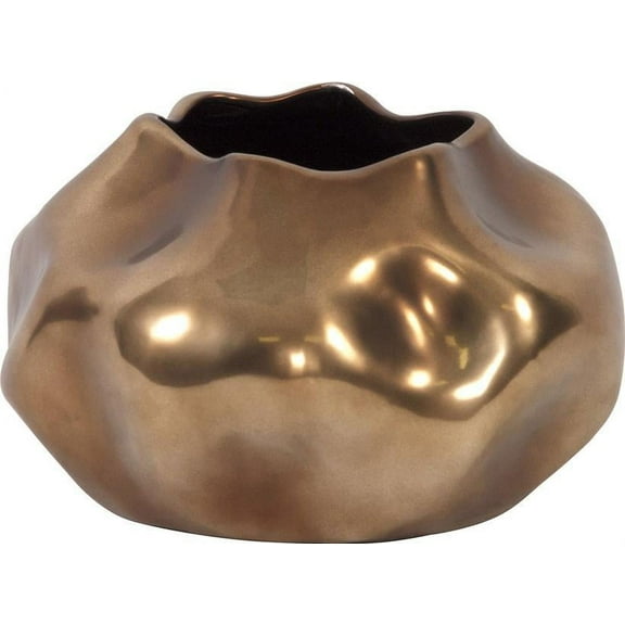 HOWARD ELLIOTT Vase Abstract Small Matte Bronze Ceramic