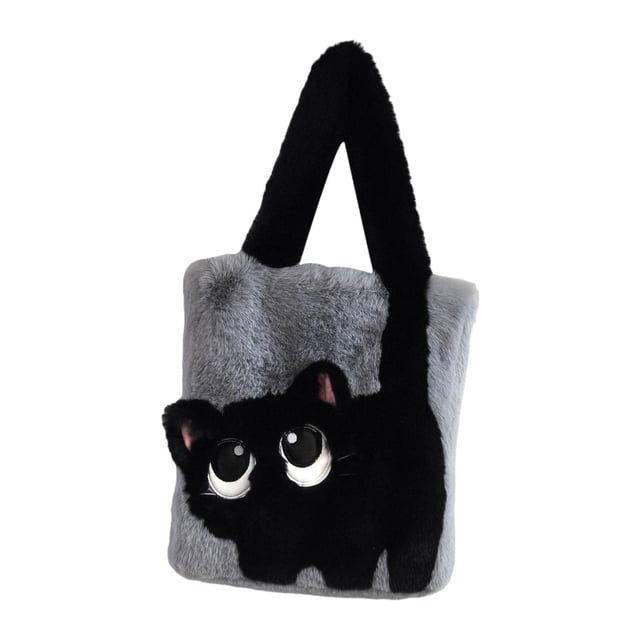 Bolso de mano para mujer, de PU, tipo cartera, con asa superior ligera Gris Negro