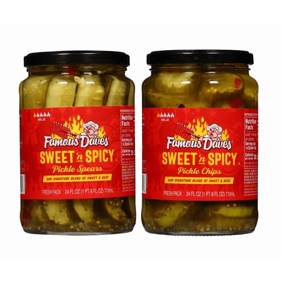 Famous Dave's Sweet & Spicy Pickle Chips and Spears Pack