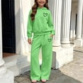 thumbnail image 6 of Kezqiaxn Girls Outfits Winter 2 Piece Lounge Set Cute Heart Printed Hoodie and Pants with Pocket Sweatsuits Matching Sets for Kids Size 5-14, 6 of 7