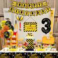 thumbnail image 2 of Construction Party Supplies for Kids' 3rd Birthday, Dump Truck Balloons, Happy Birthday Banner, Number 3 Balloon, Cupcake Toppers for Boys' Decoration 40 Pack, 2 of 6