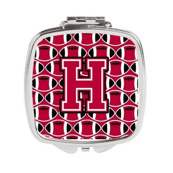 Letter H Football Crimson & White Compact Mirror