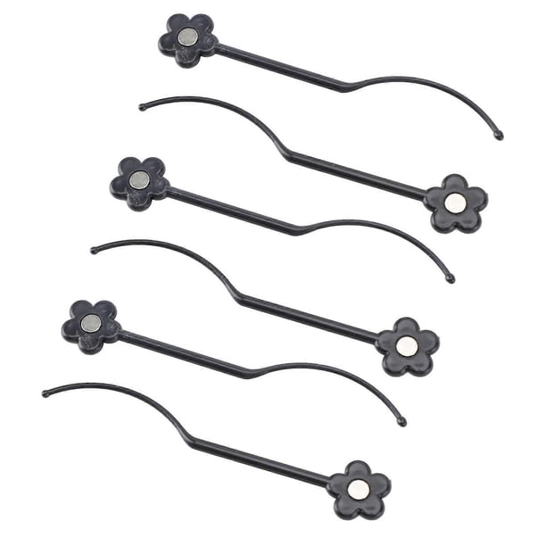 6pcs False Eyelashes Display Stick with Magnetic Eyelash Extension Sample Lash Display Stick for Grafting Eye Lashes Black