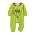 thumbnail image 1 of Moonsky Green Flannel Christmas Pajamas For Family Parent-child Warm Christmas Set Red Santa Hat Printed Home Wear Pajamas Two-piece Mom Set Matching Christmas Pjs For Family 12 Months, 1 of 3