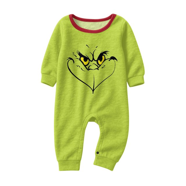 Moonsky Green Flannel Christmas Pajamas For Family Parent-child Warm Christmas Set Red Santa Hat Printed Home Wear Pajamas Two-piece Mom Set Matching Christmas Pjs For Family 12 Months