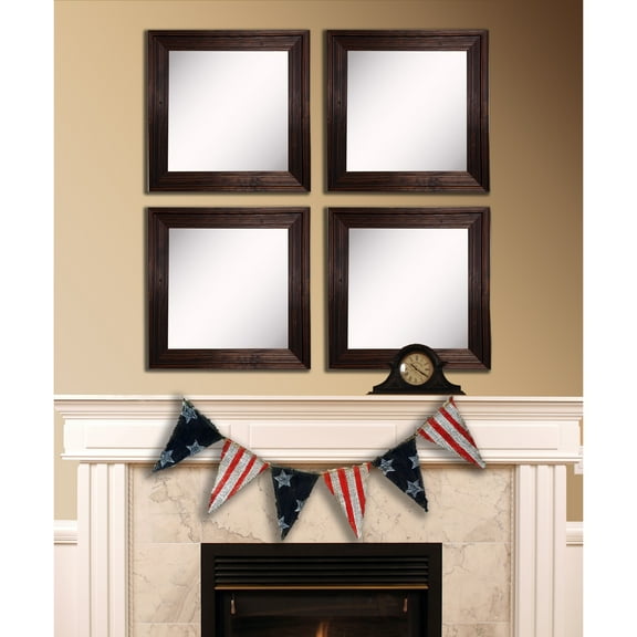 Rayne Mirrors Rayne Barnwood Brown Square Wall Mirror Set