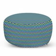 thumbnail image 1 of Herringbone Pouf Cover with Zipper, Colorful Illustration Designed with Herringbone Tile Pattern Art Print, Soft Decorative Fabric Unstuffed Case, 30" W X 17.3" L, Multicolor, by Ambesonne, 1 of 5