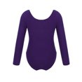 thumbnail image 2 of Haitryli Kids Girls Classic Long Sleeves Cotton Ballet Dance Gymnastic Leotard Athletic Unitard Purple 12, 2 of 7