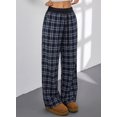 thumbnail image 5 of SHEWIN Womens Sweatpants Classic Plaid Straight Leg Trousers High Waist Baggy Workout Pants with Pockets, 5 of 7