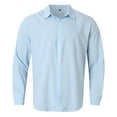 thumbnail image 4 of Men's Cotton Linen Business Casual Shirt - Solid Color, Slim Fit, Stand-Up Collar, S-XXXL - Suitable for Office & Daily Wear, 4 of 7
