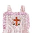 thumbnail image 6 of Yindaity Toddler Baby Girl Easter Outfit Overalls Easter Embroidery Romper Flare Pants Bell Bottom Jumpsuit(Red,3-4 Years), 6 of 6